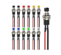 12 pezzi 7Mm ON/Off a 2 poli con bottone rotondo Mini interruttori momentanei a pulsante multitensione 3V-230V/1A per ferrovie