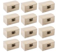 12 pezzi 9 x 5,5 x 5 cm scrigno in legno con coperchio curvo e chiusura in metallo, mini scatola in legno con chiusura vintage, cerniere per feste di compleanno, pirata, regalo