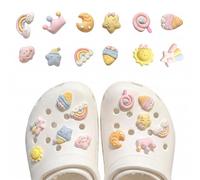 12 Pezzi Accessori Charm Stelle che Dormono, Decorazioni per Scarpe Forate e Zoccoli, Spille per Ciabatte da Giardino, Regali per Bambini e Adulti, Set di Ciondoli Creativi