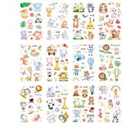 12 pezzi Adesivi con Glitter con Effetto Glitterato,Fai-da-Te Scrapbooking Adesivi Diario Album Fotografici Stickers, Animali Della Foresta Brillantini Adesivi Stickers per Bambini Ragazze