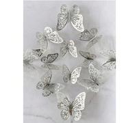 12 pezzi Adesivi murali a farfalla 3D cavi, adatti per decorazione di torte, decorazione di matrimoni, decorazione di soggiorni, decorazione di feste di compleanno, adesivi, decalcomanie murali, decal