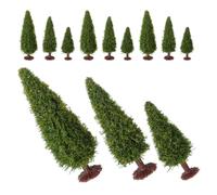 12 Pezzi Alberi Modello Miniatura Verde in Plastica | Dettagli Realistici, Tre Misure Assortite, per Progetti Fai da Te e Scenografie Naturali