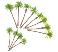 12 Pezzi Albero di Cocco Modello Miniatura, Palma Finta Verde | Plastica Leggera, Dettagli Realistici e Superficie Liscia, per Presepe, Giardino delle Fate e Terrario
