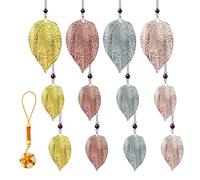 12 Pezzi Albero Foglie Ciondolo fogliare con 1 Ciondolo Piccola Campana Accessori per la Decorazione Della Casa Ciondoli Metallici Decorazione di Foglie Appese, Disponibile per Finestra