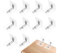 12 Pezzi Ancoraggio Antiribaltamento per Mobile, Kit 6x6 CM | Ganci per Pensili Sospesi, Acciaio Inossidabile e Acrilico, Casa, Installazione Semplice, Distanza Regolabile