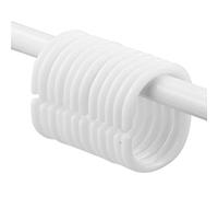 12 pezzi Anelli per tenda da doccia, anelli da doccia per aste per tenda da doccia, in plastica stabile, ganci per tenda da doccia, anelli bianchi a forma di C per asta per finestra della doccia