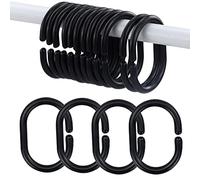 12 pezzi anelli per tenda da doccia, anelli per tende, anelli per tende, colore nero, per tende da doccia, tende per finestre, per camere da letto, bagni, spogliatoi, soggiorni