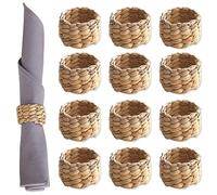 12 Pezzi Anelli Portatovagliolo, Portatovaglioli in giacinto d'Acqua, Anelli Portatovaglioli Rustici, Anelli di Tovaglioli Fatti a Mano per Decorazioni, Tavola, Matrimonio, Festa, 5 * 5cm