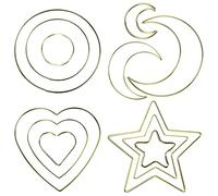 12 Pezzi Anello Acchiappasogni, Anello in Metallo da Sogno Cerchio anelli decorativi da appendere,per Dream Catcher Anelli Anello pentagramma rotondi luna, decorazione da parete per matrimoni