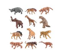 12 Pezzi Animali Preistorici Statuetta Uomini Primitivi Figure Antiche Modellino Biologia Materiale Atossico Dettagliato Adatta per Insegnamento Gioco, Stile c