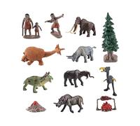 12 Pezzi Animali Preistorici Statuetta Uomini Primitivi Figure Antiche Modellino Biologia Materiale Atossico Dettagliato Adatta per Insegnamento Gioco, Stile b