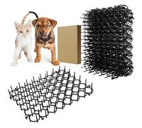 12 Pezzi Anti Gatto Tappetino,Tappetino Anti-Gatto Deterrente Gatti Repellente in Plastica Tappetino per Gatti con Punte Repellente per la Protezione Del Giardino per Prato Giardino Interno Esterno