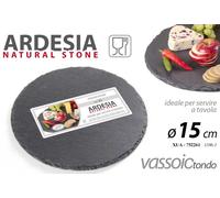 12 PEZZI ARDESIA NATURAL STONE VASSOIO TONDO PIATTO ANTIPASTO APERITIVO 15CM