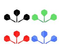 12 Pezzi Aste e Alette per Freccette, 75 mm Freccette e Asta Integrati, per Il Gioco delle Freccette (4 Colori)