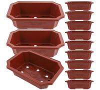 12 pezzi Balcone Bonsai in plastica Bonsai Plant rettangolare Provini per la