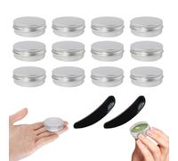 12 Pezzi Barattoli di Latta in Alluminio con Coperchio a Vite da 10 ml, Contenitori Vuoti in Metallo per Campioni Cosmetici, Balsamo Labbra, Salve, Makeup, con 2 Mini Bastoncini per Miscelar