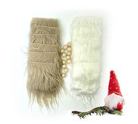 12 pezzi Barba Finta Soffice da Gnomo Pretagliata Tagliato Gnomo Barba Bianca Sintetica con Barba Nana Pelliccia Bianco nero kaki grigio scuro Accessori per feste di Natale tecnicafai da te (Colore B)