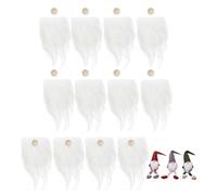12 Pezzi Barba per Gnomi e Palline di Legno Kit Barba Nana Pelliccia Sintetica con Palline di Legno Non Finite Gnomo Natale Ideale Natalizi Decori per Fai da Te