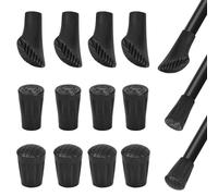 12 Pezzi Bastoncini da Trekking in Gomma, 3 Tipi Tappi Punta Bastone, Gommini per Bastoncini Walking Universale, Cestino da Neve per Fango Antiscivolo, Gommino Trekking Punte Ricambio11mm