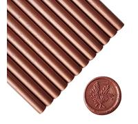 12 Pezzi Bastoncini di Cera Sigillante per Pistole per Colla per Timbro Sigillo, Bastoncini di Cera Sigillante PORXFLY Ottimi per Buste di Carte, Partecipazioni di Nozze (Caffè oro)
