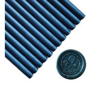 12 Pezzi Bastoncini di Cera Sigillante per Pistole per Colla per Timbro Sigillo, Bastoncini di Cera Sigillante PORXFLY Ottimi per Buste di Carte, Partecipazioni di Nozze (Blu scuro)