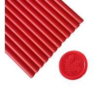 12 Pezzi Bastoncini di Cera Sigillante per Pistole per Colla per Timbro Sigillo, Bastoncini di Cera Sigillante PORXFLY Ottimi per Buste di Carte, Partecipazioni di Nozze (Rosso)