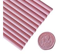 12 Pezzi Bastoncini di Cera Sigillante per Pistole per Colla per Timbro Sigillo, Bastoncini di Cera Sigillante PORXFLY Ottimi per Buste di Carte, Partecipazioni di Nozze (Rosa chiaro)