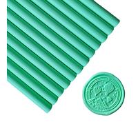 12 Pezzi Bastoncini di Cera Sigillante per Pistole per Colla per Timbro Sigillo, Bastoncini di Cera Sigillante PORXFLY Ottimi per Buste di Carte, Partecipazioni di Nozze (Crema verde)