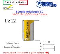 12 PEZZI BATTERIA NI-CD SC 1,2V 2000mAh 23x43mm A SALDARE 30/00305