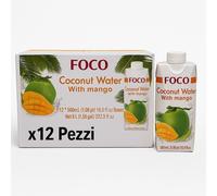 12 Pezzi Bevanda Acqua di Cocco con succo di Mango Drink 100% Naturale 500ml