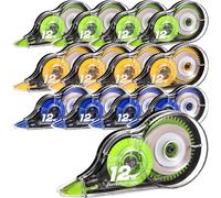 12 Pezzi Bianchetto a Nastro, 12M X 5 Mm Correttore a Nastro Con Cappuccio Prote