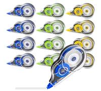 12 Pezzi Bianchetto a Nastro, 12m X 5 mm Correttore a Nastro, Scolorina Nastro con Cappuccio Protettivo, Cancellina Nastro Correction Tape per Insegnanti Studenti Ufficio Scolastico, Nastro Correttivo