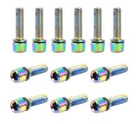 12 Pezzi Bici Stelo Bulloni, M5 x 18 mm Viti Fisse per Stelo Bici con Rondella, Bulloni per Manubrio Della Bicicletta, Vite da Bicicletta per Mountain Bike Bici da Strada (Multicolore)