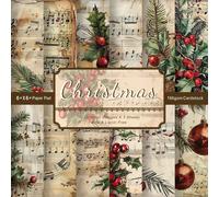 12 pezzi Blocco di carta per scrapbooking natalizio vintage - cartoncino decorativo per scrapbooking, diario, cartoline e fai da te, carta per scrapbooking vintage per donne, adulti, insegnanti e dipe