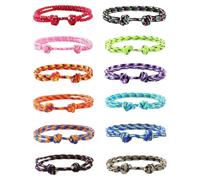 12 Pezzi Boho Surfer Bracciali Set, Braccialetto da Surf Nautico Colorato, Accessori Fatti a Mano per Festa in Spiaggia, Etnico Hippie