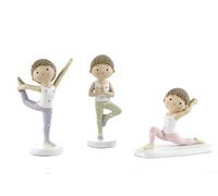12 Pezzi Bomboniera Comunione Cresima Compleanno Ginnastica Yoga 8.7 cm 3 Assortiti in Resina Mandorle Bomboniere