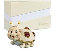 PABEN 12 pezzi Bomboniera portafortuna Coccinella in resina con inserti in vetro per Laurea Matrimonio Comunione Cresima cm. 8 con Gift Box