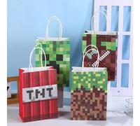12 pezzi Borse di carta a tema Minecraft | Borse regalo a tema pixel, borse per feste, borse multiuso per compleanni, celebrazioni, decorazioni per feste, regali per gamer, adatte per lo shopping quot
