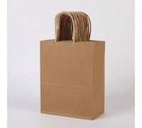 12 pezzi Borse in carta kraft da portare a mano, dimensioni assortite | Borse in carta rinforzate con manici per caffè, tè al latte da asporto, borse da regalo e per asporto a doppio uso 26x32x12 cm,1