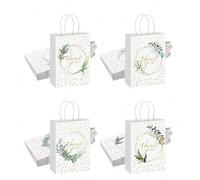 12 pezzi borse regalo per ringraziamento, borse regalo da matrimonio con manici, borse di carta per compleanni, matrimoni, occasioni speciali, Natale, San Valentino 4 pezzi,12 pezziGeometrico,Lettere,
