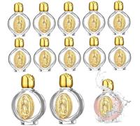 12 Pezzi Bottiglia di Acqua Sacra 15 ml di Bottiglie vuote Multiuso cattoliche in Rilievo cattolico per Religioso, Bottiglia di Arredamento per Matrimoni per la casa, Contenitore, cospargere