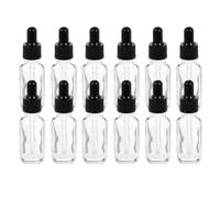 12 Pezzi Bottiglia in Vetro Contagocce 50ml Nera per Liquidi | Formato Portatile per Viaggio, Uso Fai da Te, Sieri e Aromaterapia, Design Compatto Salva Spazio