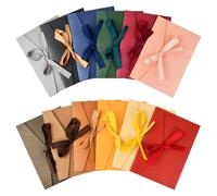 12 Pezzi Busta Cartas Perlescente Carta,Colorato Buste Lettere,Busta Lettera con Nastri,Buste Colorate Vintage in Carta Perlescente,per Biglietti Regalo per Feste, Natale, Matrimoni(17.5 * 12cm) (S)