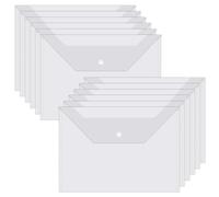 12 Pezzi Busta Porta Documenti A5, Cartella Portadocumenti A5 Trasparenti, Buste Porta Documenti con Bottone, Portadocumenti Trasparente Impermeabile, per Scuola, Ufficio, Viaggi, Fatture, Ricevute