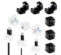 12 Pezzi Cable Clips Magnetico, Fermacavi Adesivi Multifunzione,Cable Management, Porta Cavo Comodino, Cable Organizer per TV PC Laptop Ago Rimuovi Kit per Auto(21 PCS)
