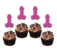 12 pezzi Cake Cupcake Topper per feste di addio al nubilato, decorazione a tema Gender Glitter, per Hen Party, Bridal Shower, fidanzamenti, bomboniere, gioco, set di decorazioni Y17