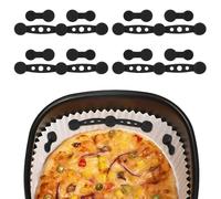 12 Pezzi Calamite per Friggitrice ad Aria, Magneti per Friggitrice ad Aria in Silicone Carta da Forno Fissa Clip Fibbie Magnetica Resistente alle alte Temperature(Nero)