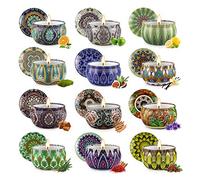 12 Pezzi Candele Profumate Regalo, Cera di Soia Candele Aromaterapia, Alleviare Lo Stress e Aromaterapia Regalo Adatto per Donne per Natale, Anniversario, Compleanno, Aromaterapia