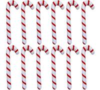 12 pezzi Canne di caramelle gonfiabili 35x11 - Strisce rossa con ugello anti -foglio - prato, decorazioni per la canna di caramelle per decorazioni per feste natalizie