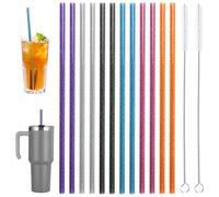 12 Pezzi Cannucce Stanley Cup, 30.5 Cm Glitterata Cannucce Riutilizzabili Con 2 Spazzole, Scintillanti Cannucces Lunghe, Lavabili Cannucces Glitter Per Per Stanley Cup 40/30/ 20 Oz Bevande Calde